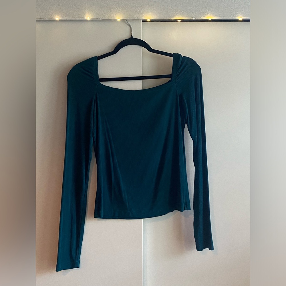 Banana Republic Ribbed Square Neck Long Sleeve